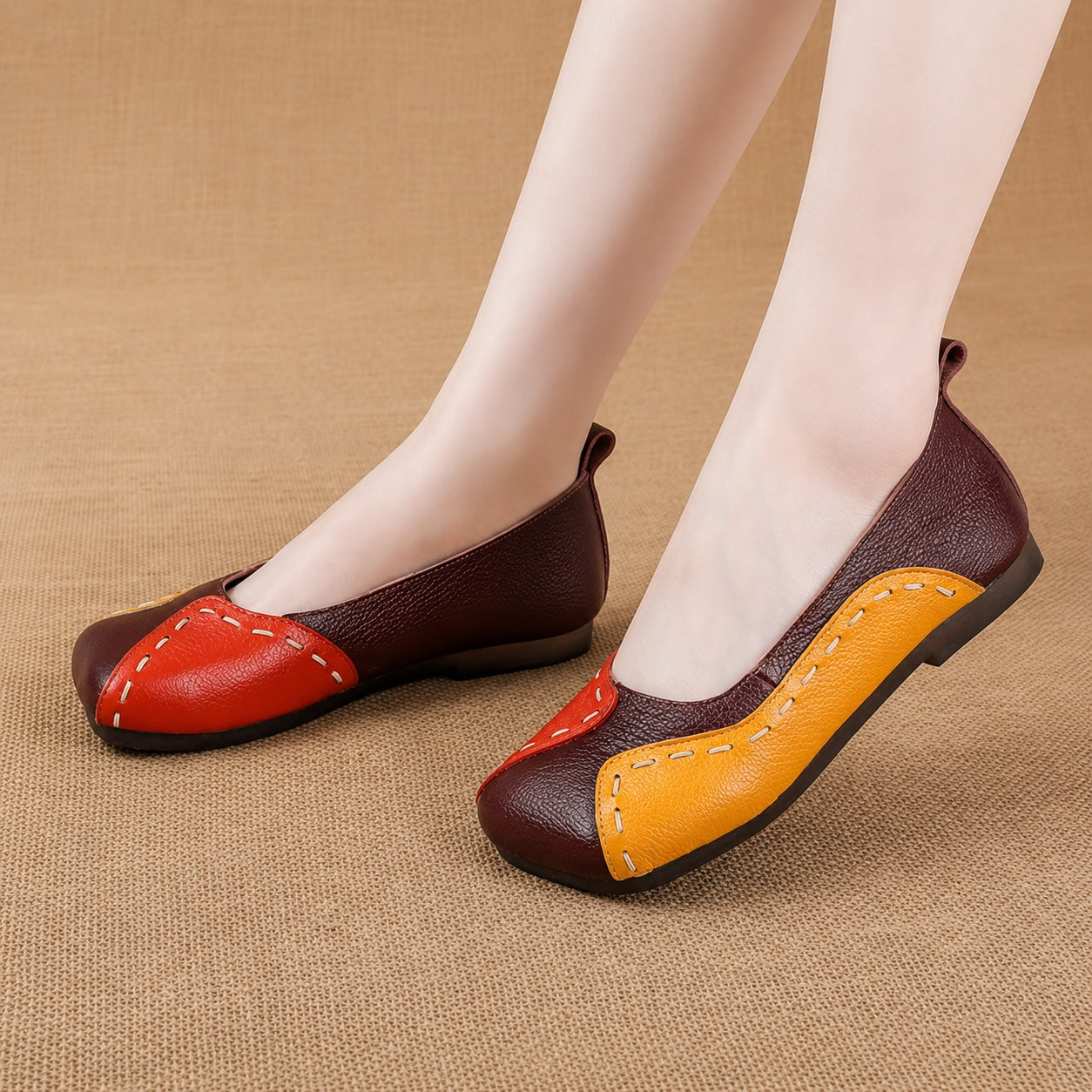 Marion Leather Colorblock Ballet Flats 2