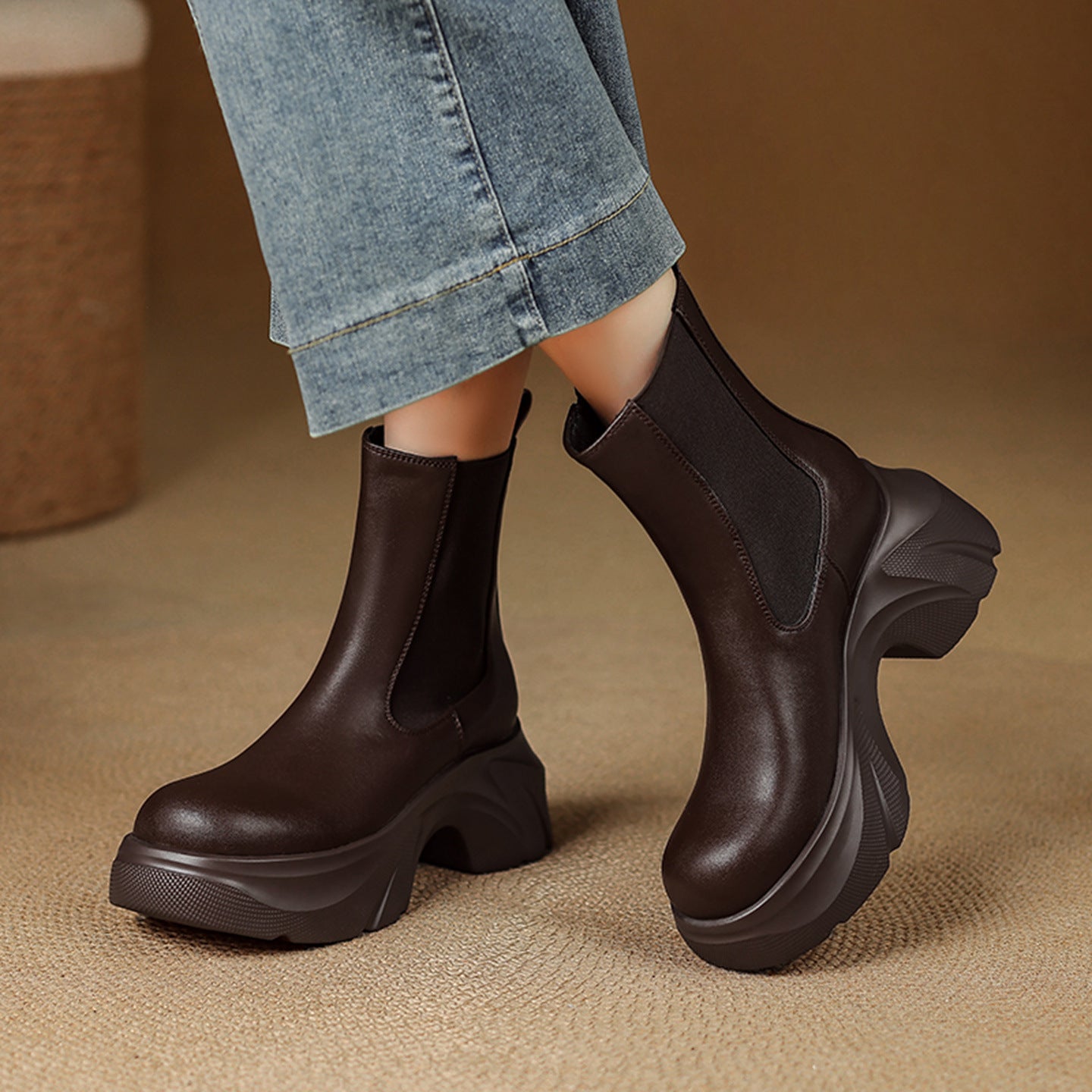 Deina Wave-Platform Chelsea Boots