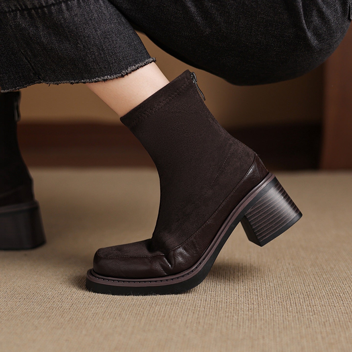 Michi Suede Mid-Heel Boots 3