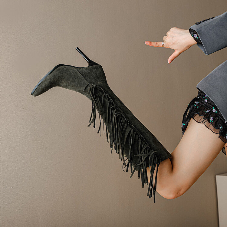 Rosalie Suede Knee-High Stiletto Boots 3