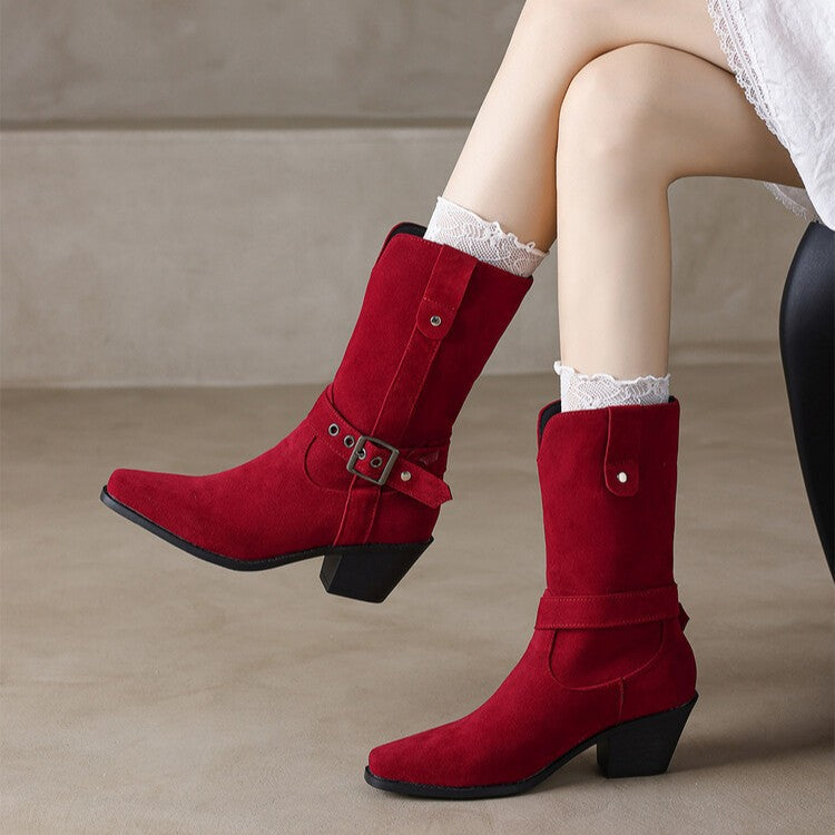Joelle Suede Mid-Calf Boots