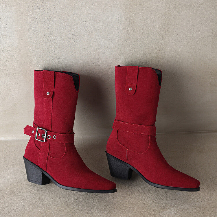 Joelle Suede Mid-Calf Boots 4