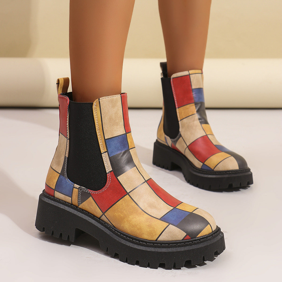 Allegra Geometric Chelsea Boots