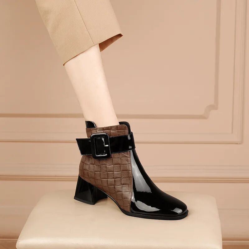 Denia Two-Tone Embossed Ankle Boots 3
