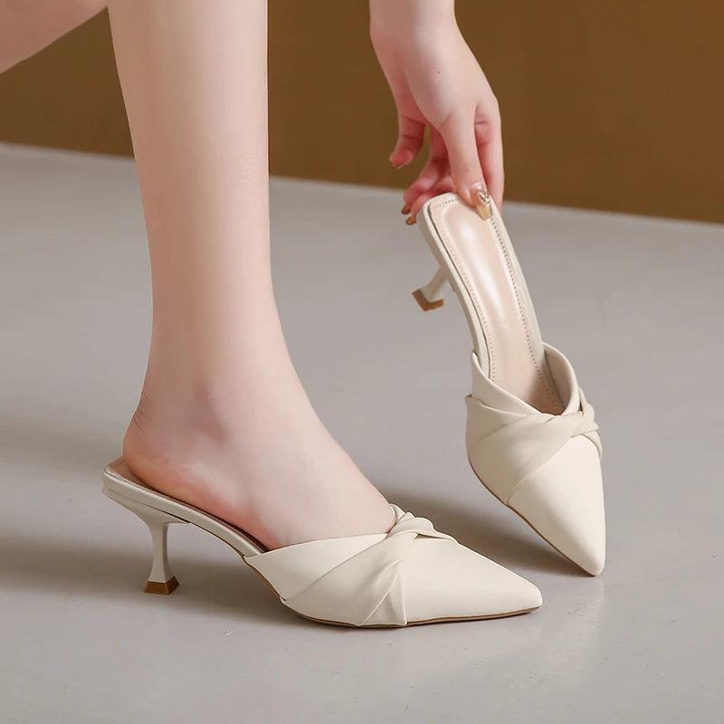 Sabrina Kitten Heel Mule 2