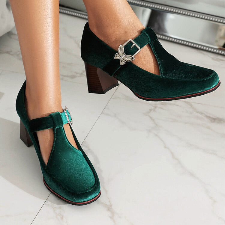 Poppy Suede Ankle-Strap Block Heels 4
