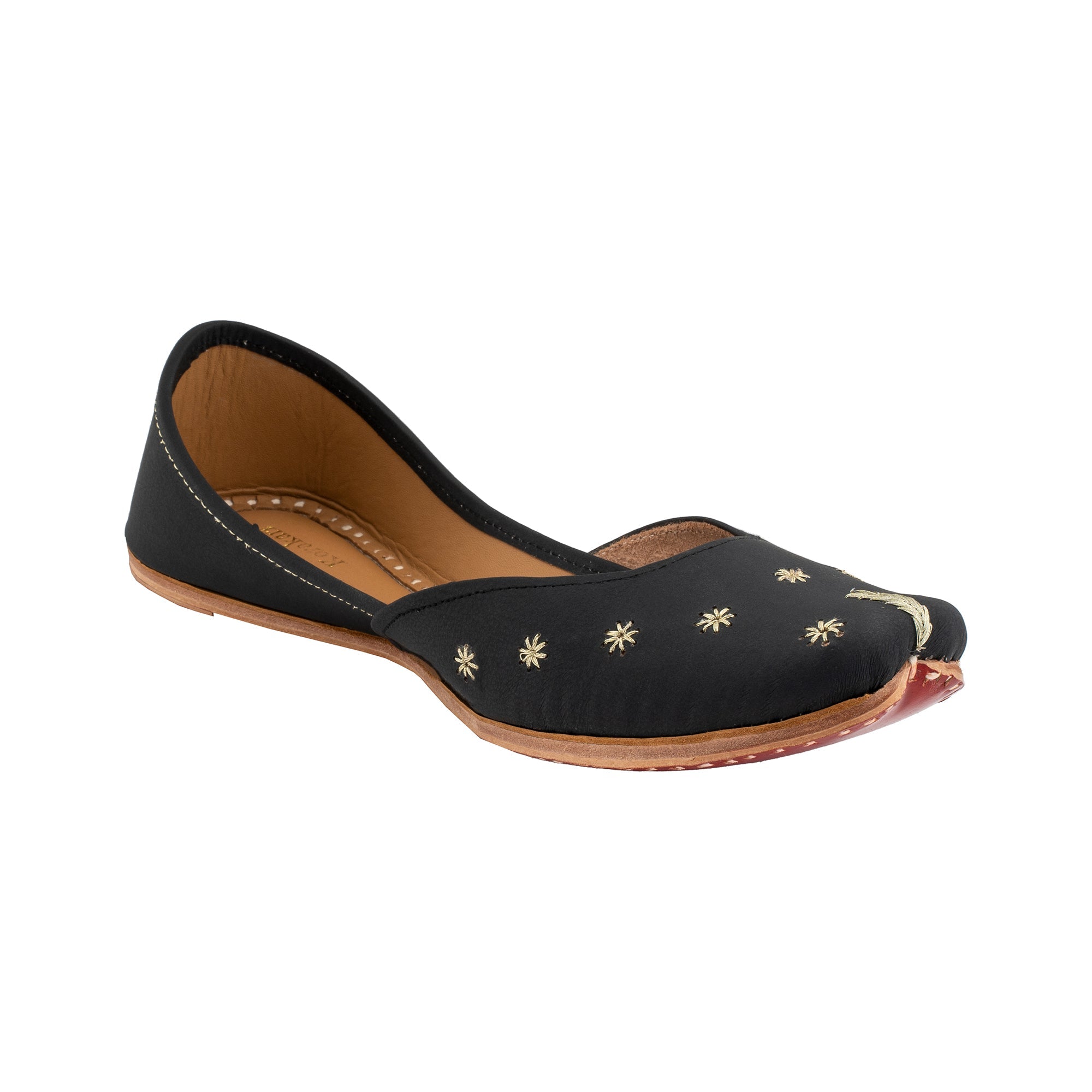 Black Ebony Women's Kolhapuri Leather Jutti 2