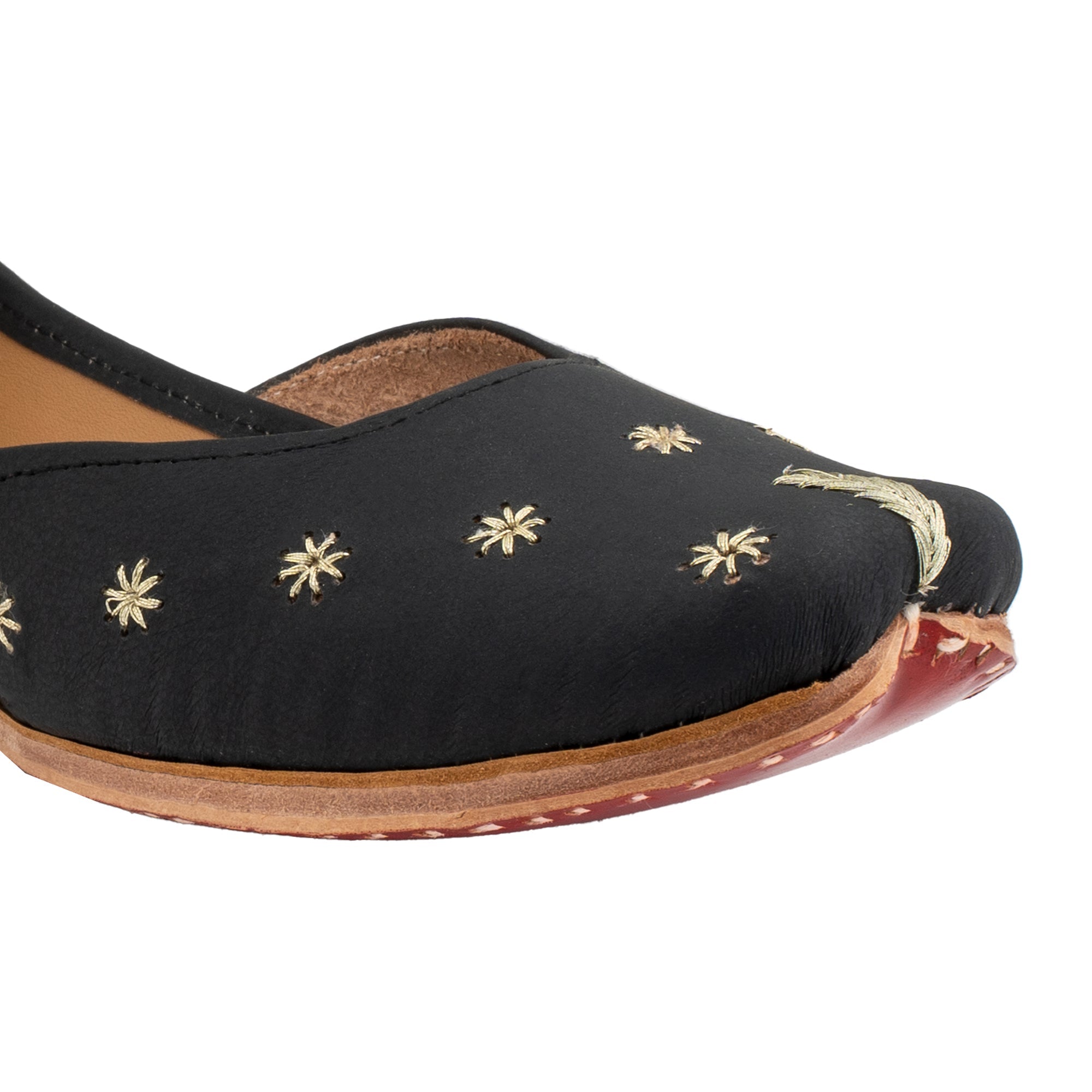 Black Ebony Women's Kolhapuri Leather Jutti 3