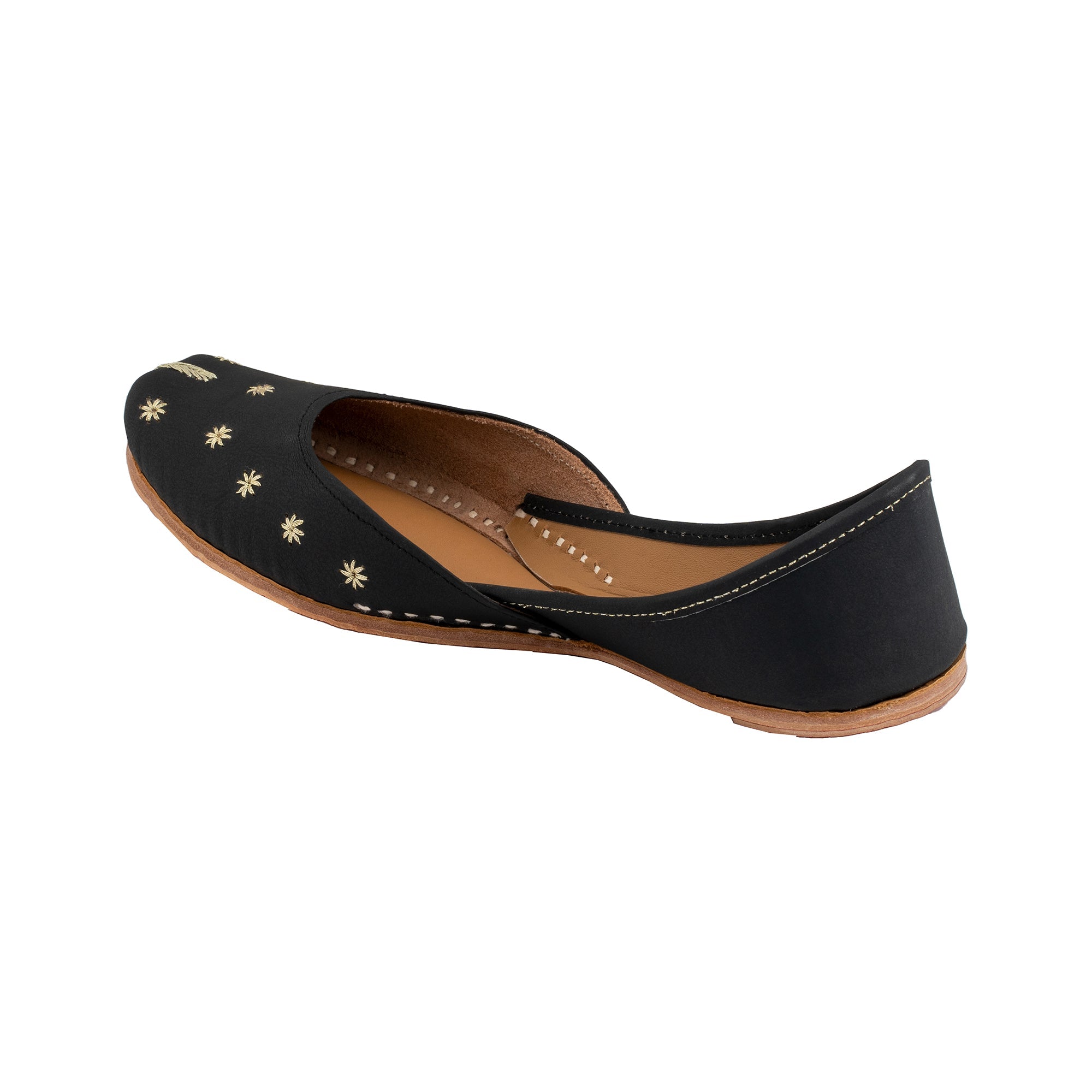 Black Ebony Women's Kolhapuri Leather Jutti 4