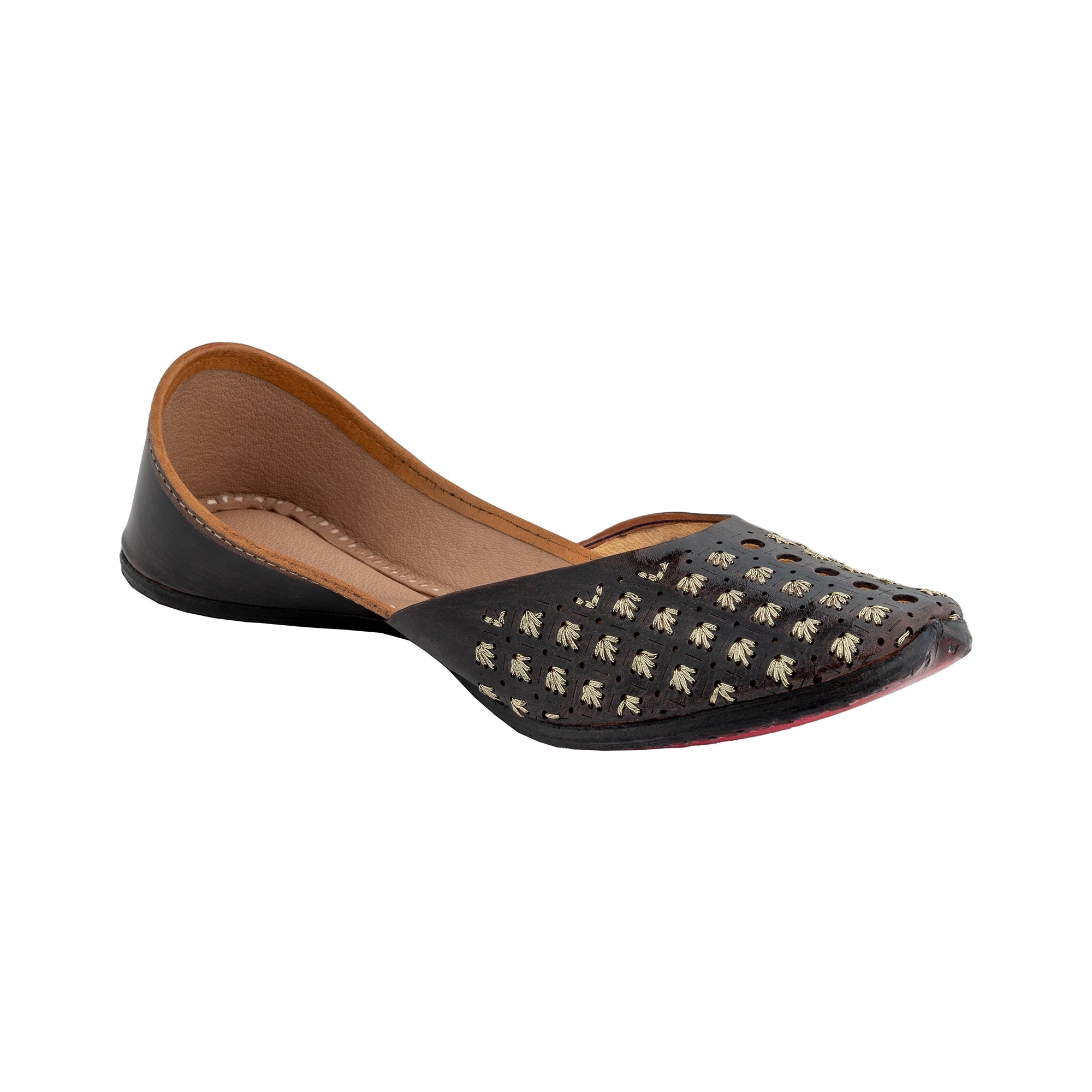 Black Starry Nights Women's Kolhapuri Leather Jutti 2