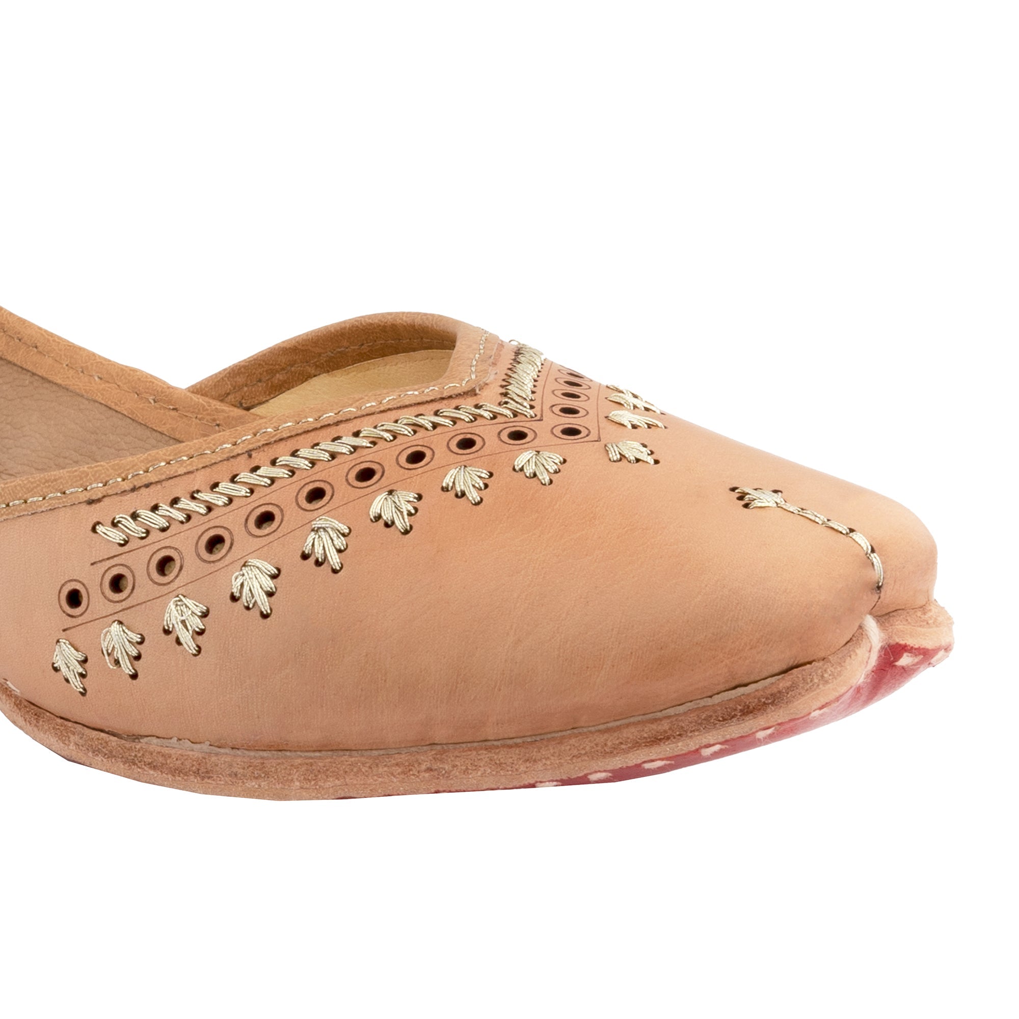 Beige Hera Women's Kolhapuri Leather Jutti 3