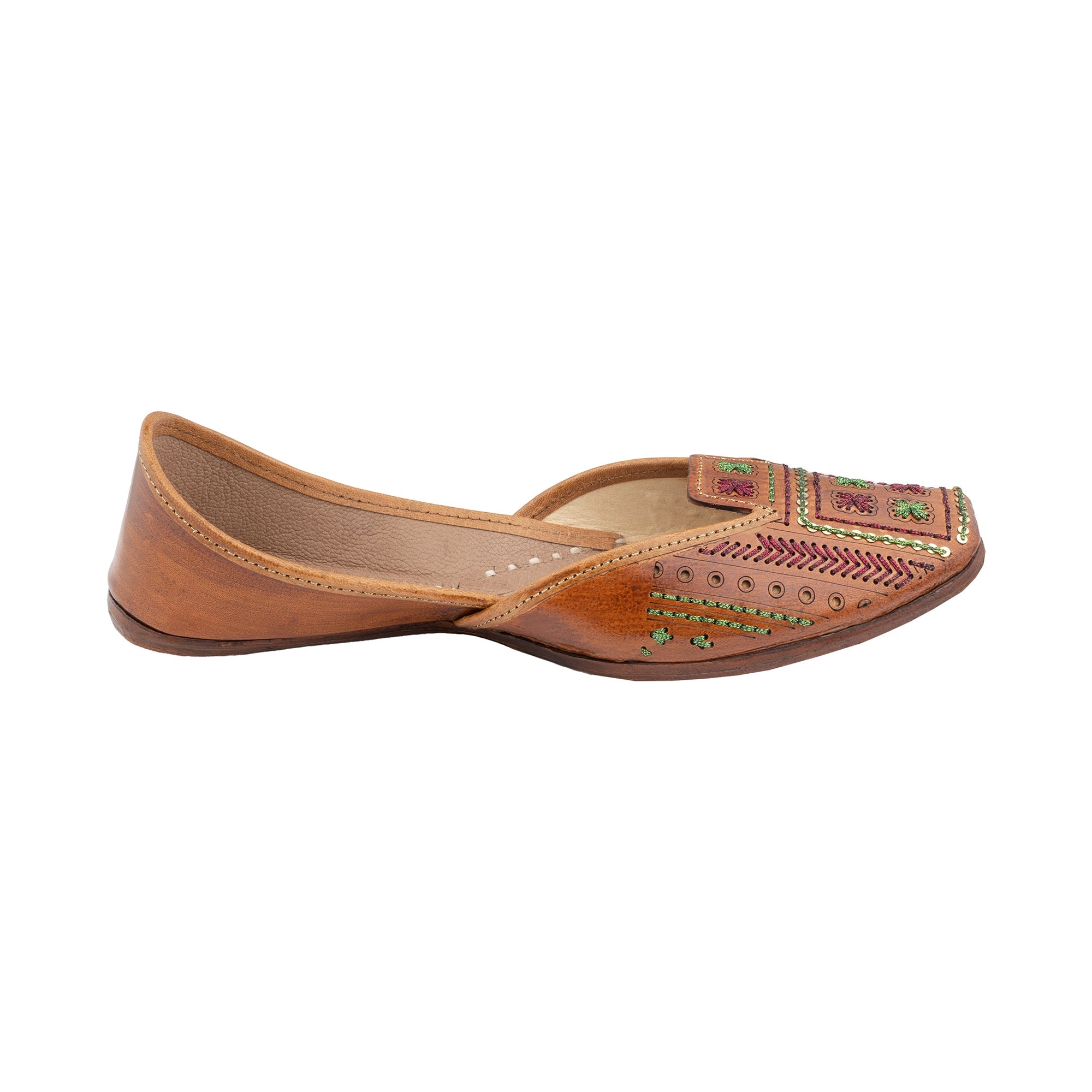 Artsy Tan Women's Kolhapuri Leather Jutti 4