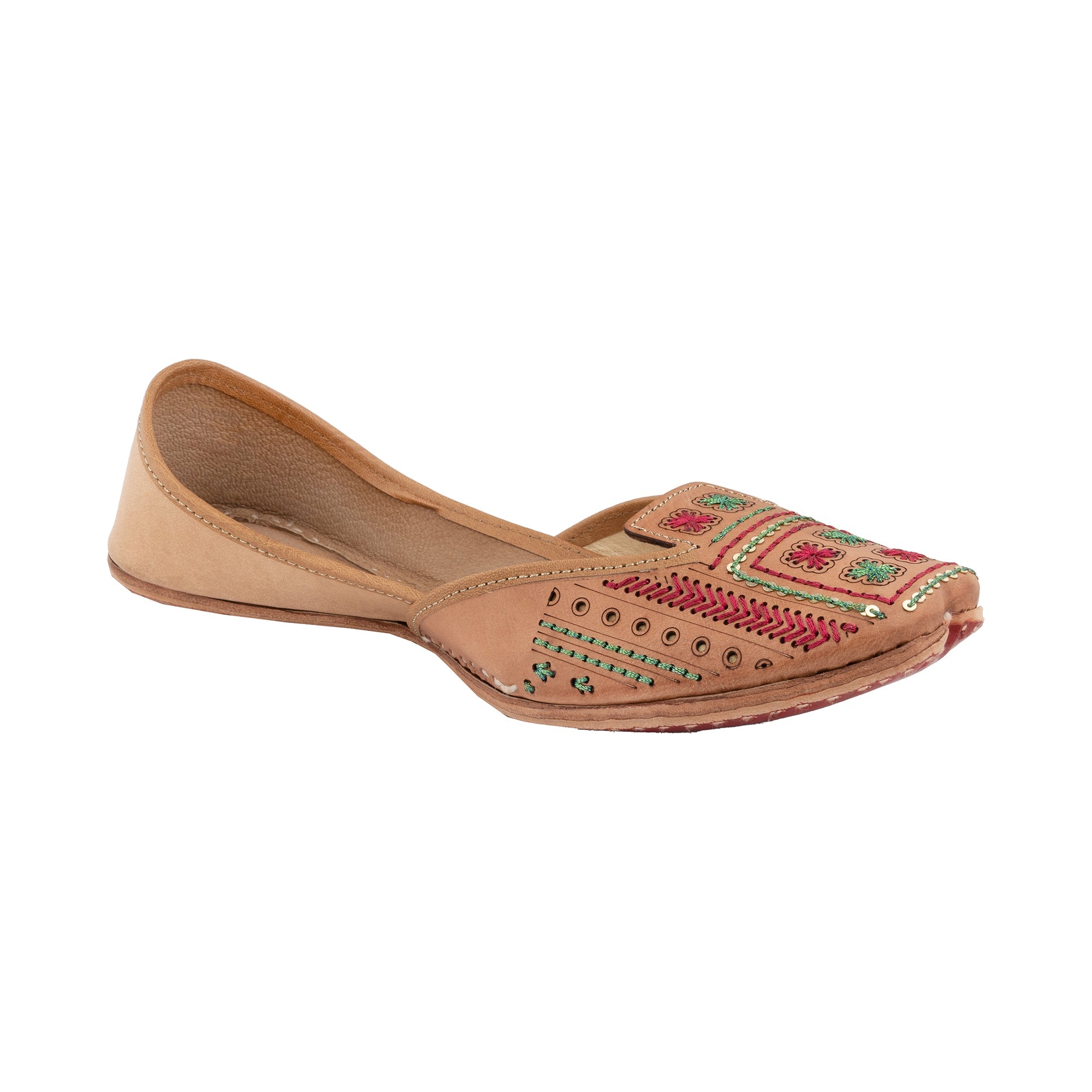 Artsy Beige Women's Kolhapuri Leather Jutti 2