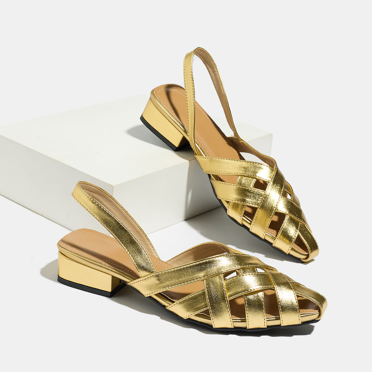 Lisandra Low Heel Slingback Sandals