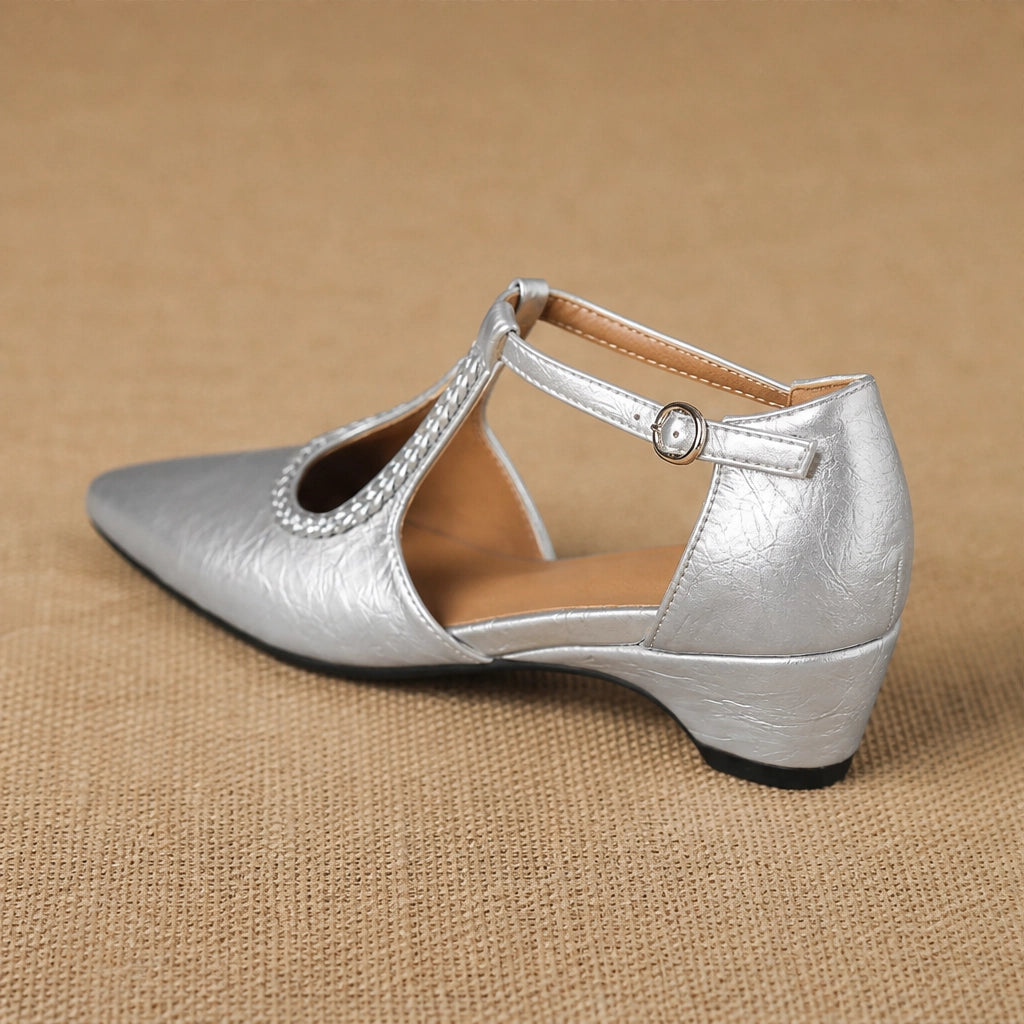 Zelina T-Strap Low-Heel Sandals 3